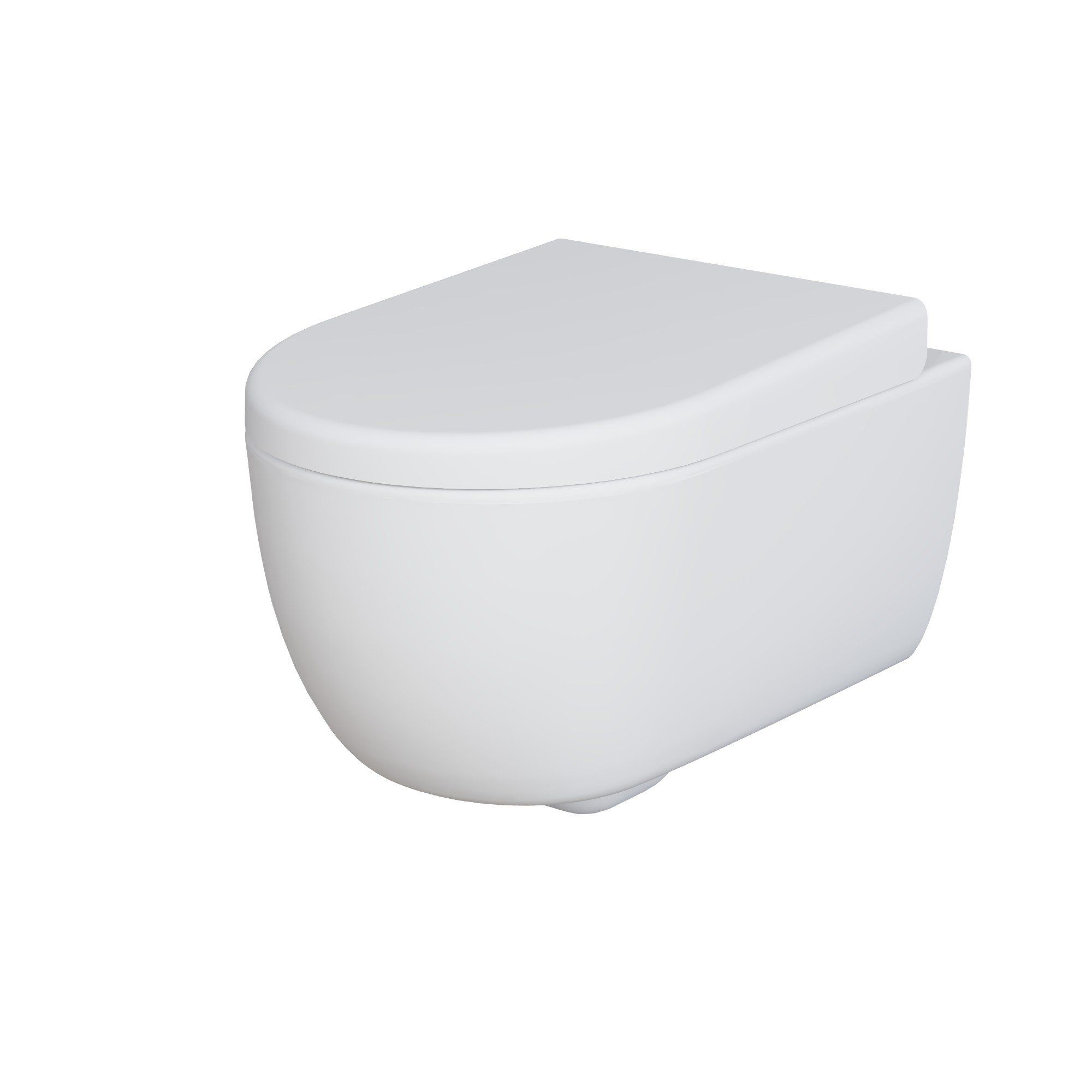 Унитаз Abner 103T20101R (545*360*330) БЕЛЫЙ МАТОВЫЙ подвесной БЕЗОБОДКОВЫЙ с толстой крышкой, 2 места