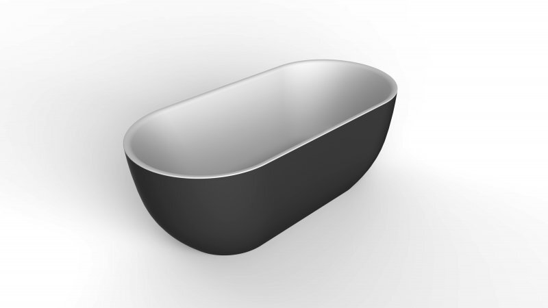 Акриловая ванна BELBAGNO BB70-1700-800-W/NM Белый Глянец внутри, черный матовый снаружи