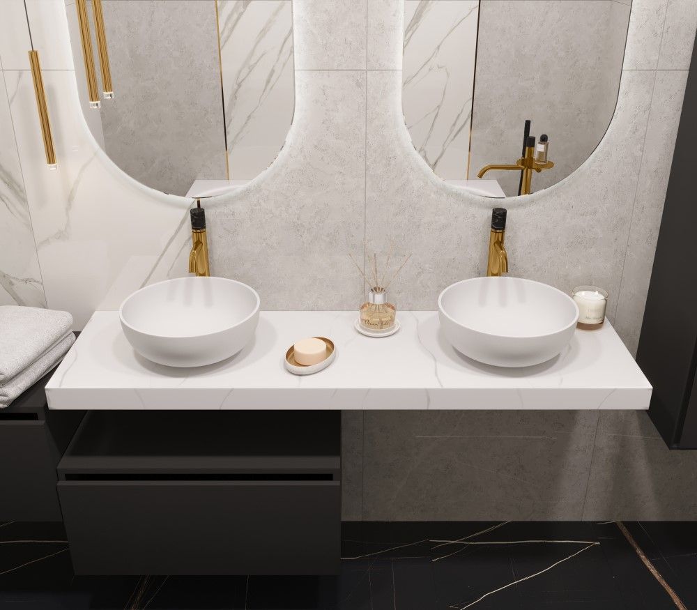 869-160-CLCT Boheme Столешница прямая FLAT CALACATTA 1610*460*70