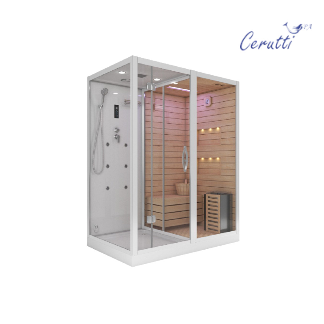 Сауна ALBANO-R White комбинированная 2в1 Ceruttispa 1800x1100x2230 мм