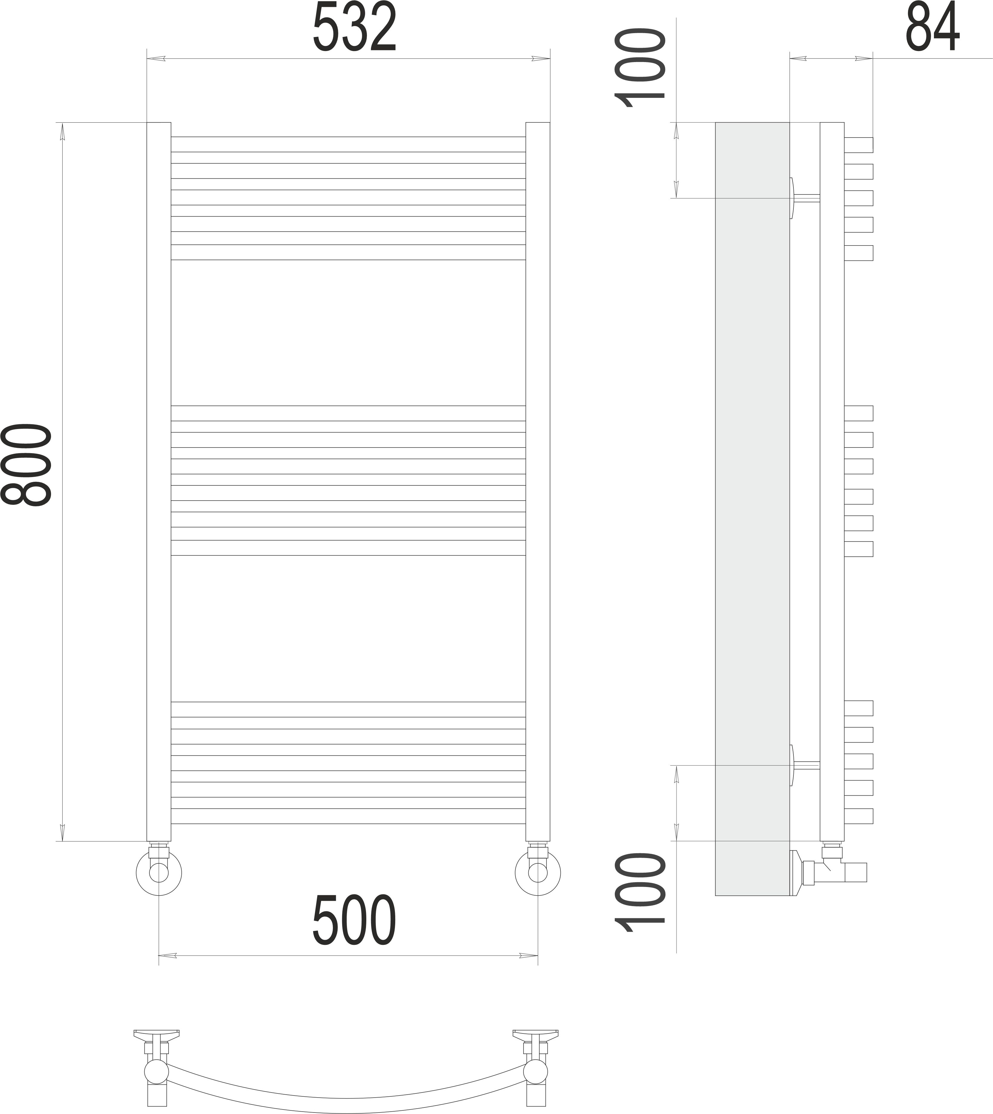 Классик П16 500х800 Полотенцесушитель TERMINUS