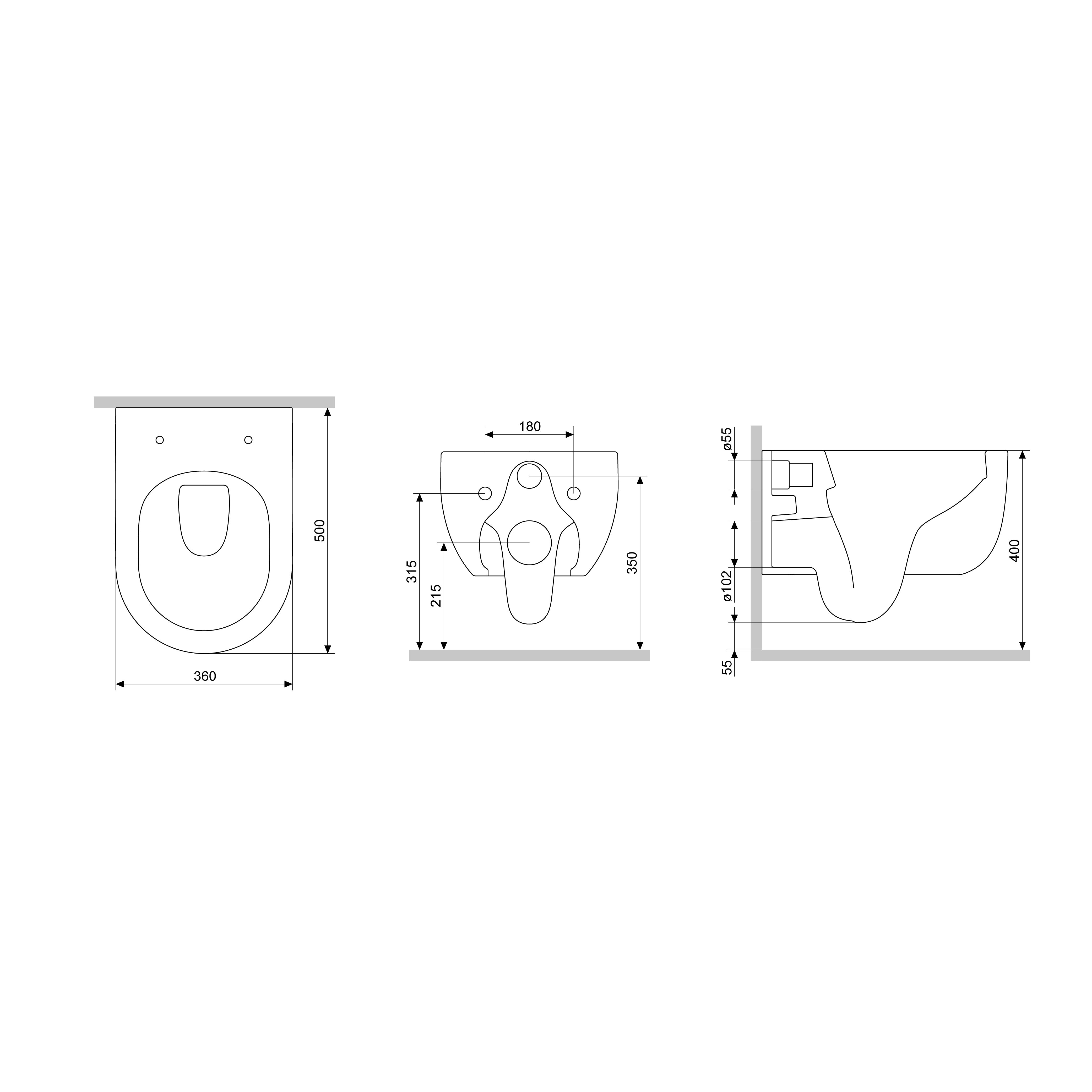 DX36C1701SC Scandinavian Pure Подвесной унитаз