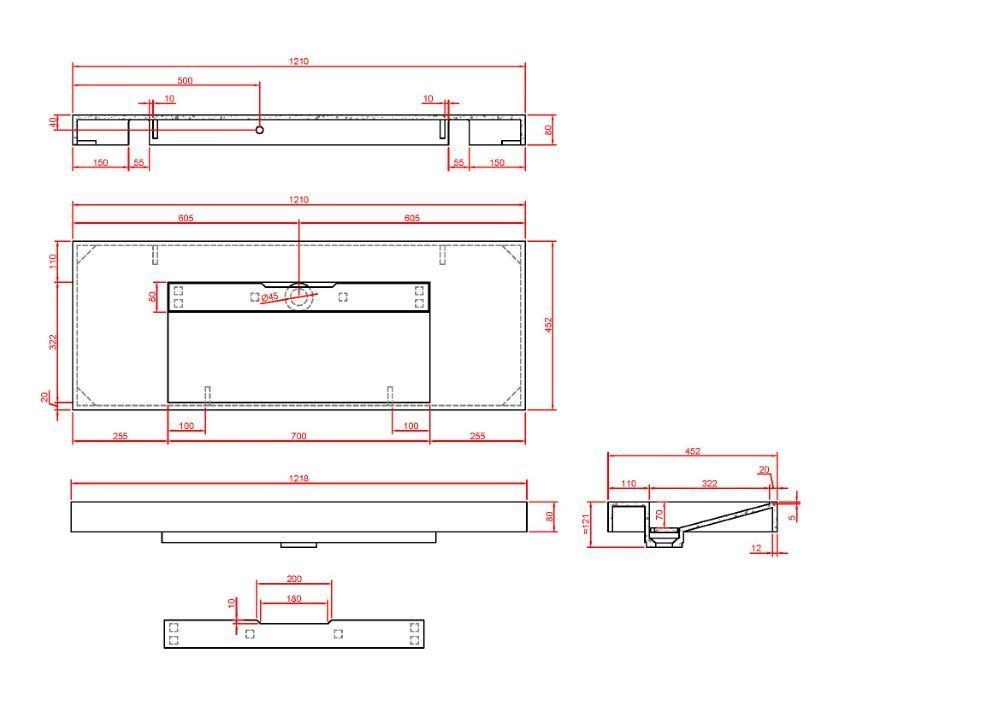 869-080 Boheme Столешница прямая FLAT 80см