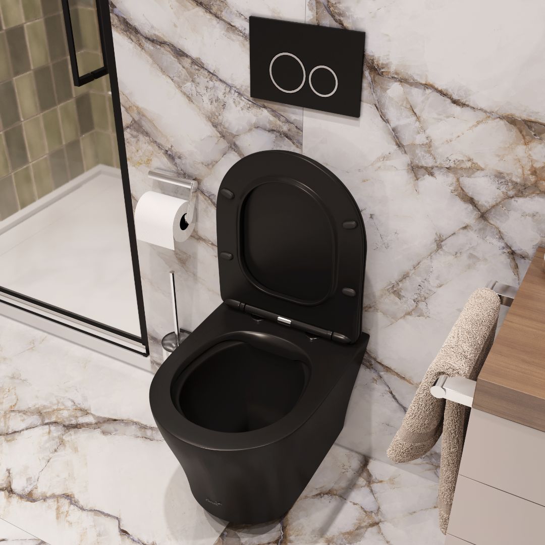 Унитаз ADIGE Aria MB подвесной, матовый черный Ceruttispa CT9246