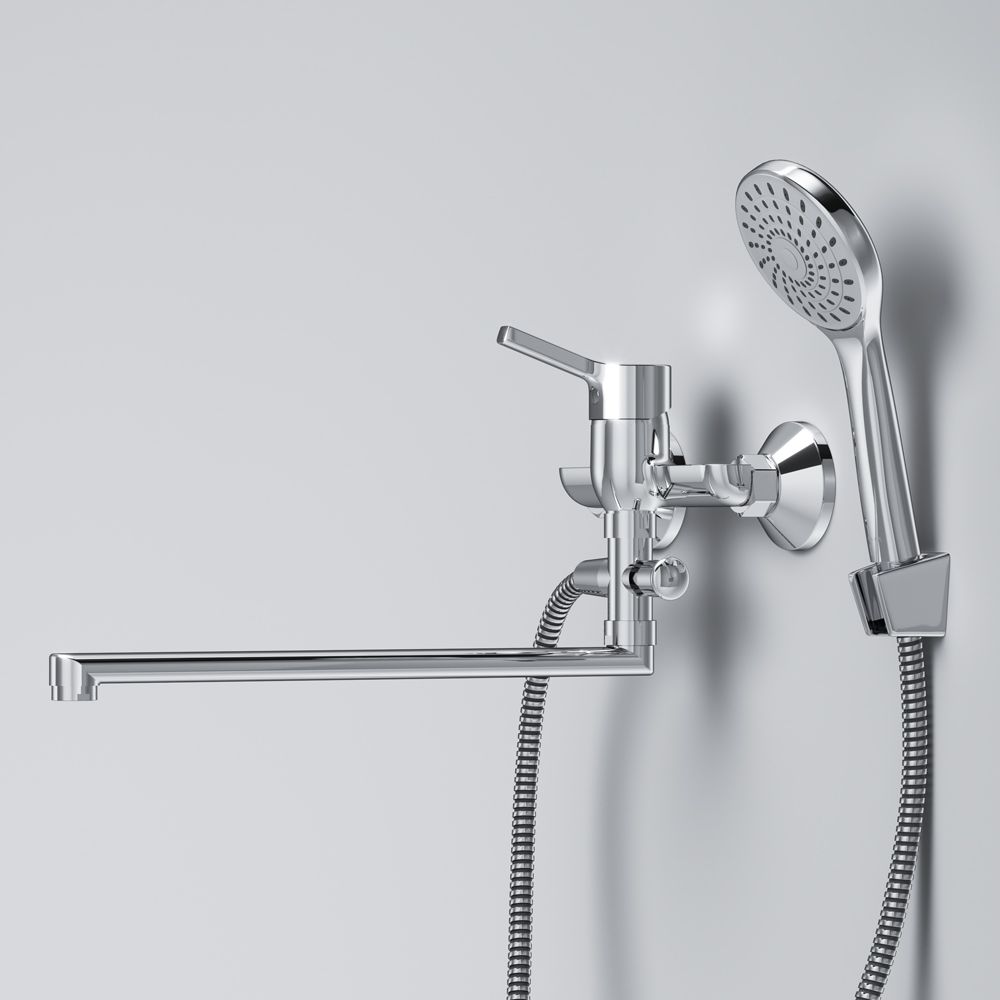 F85B90100 X-Joy S, смеситель д/ванны/душа, излив 350 мм, хром