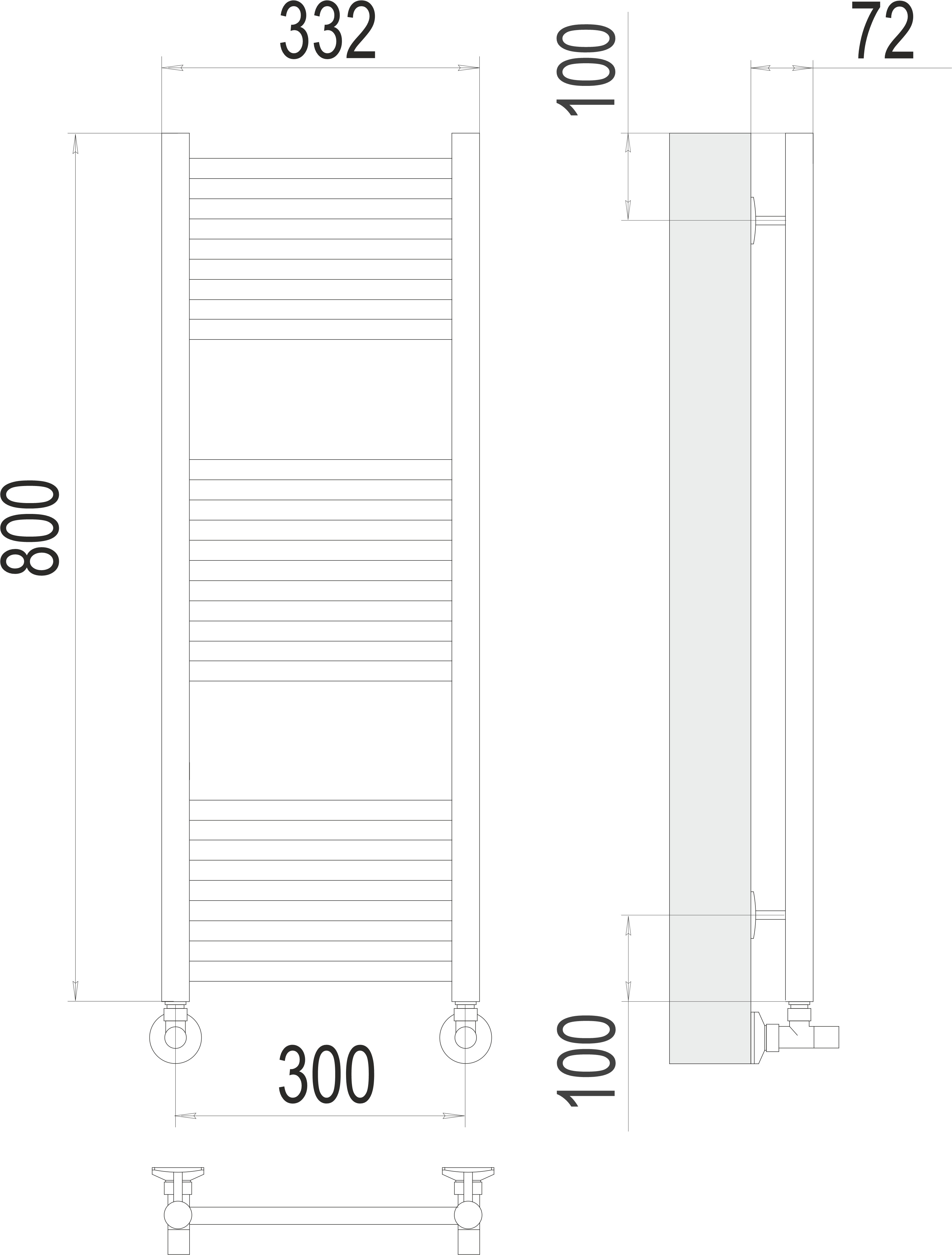 Аврора П16 300х800 Полотенцесушитель TERMINUS