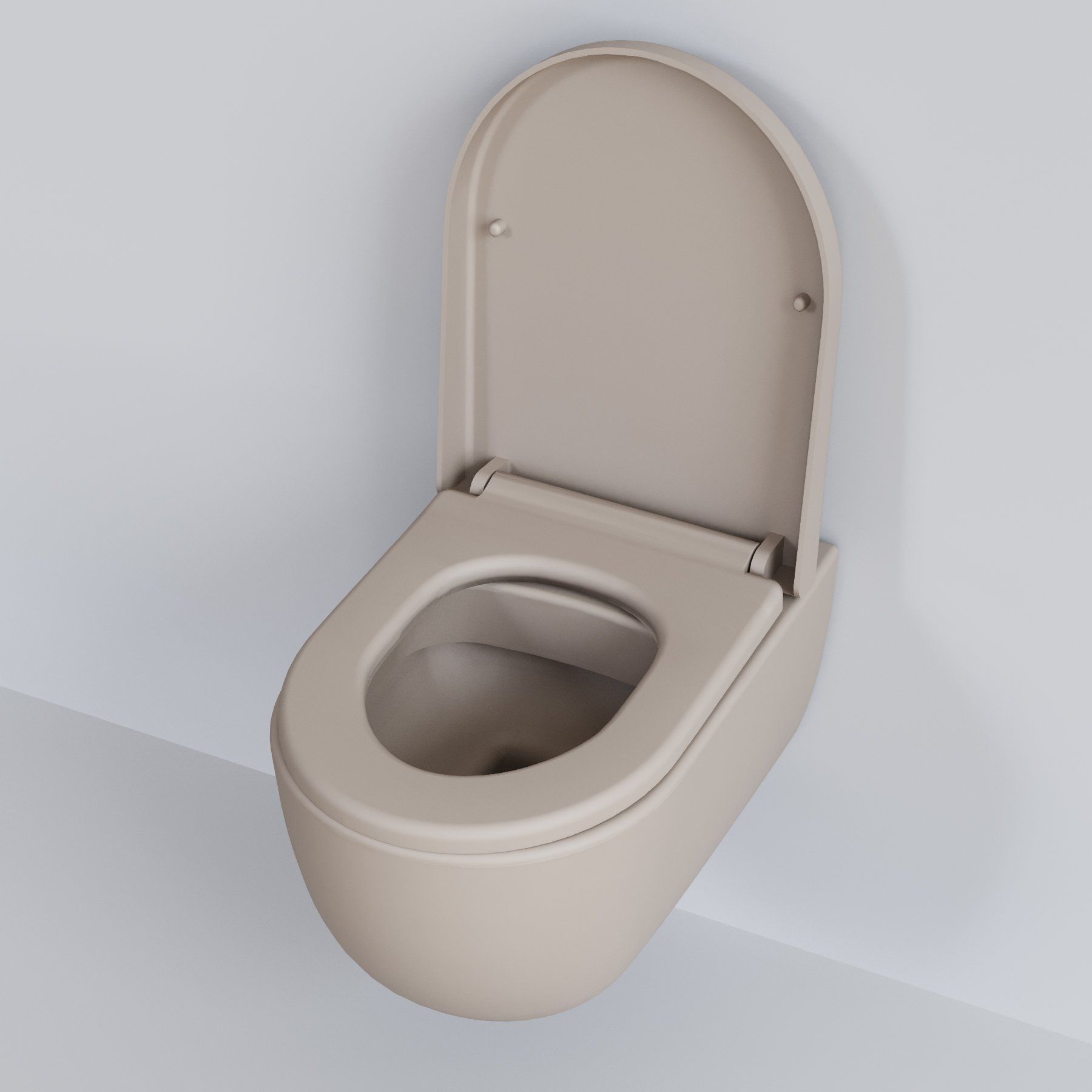 Унитаз Abner 103T20401R (545*360*330) МАТОВЫЙ БЕЖЕВЫЙ подвесной БЕЗОБОДКОВЫЙ с толстой крышкой