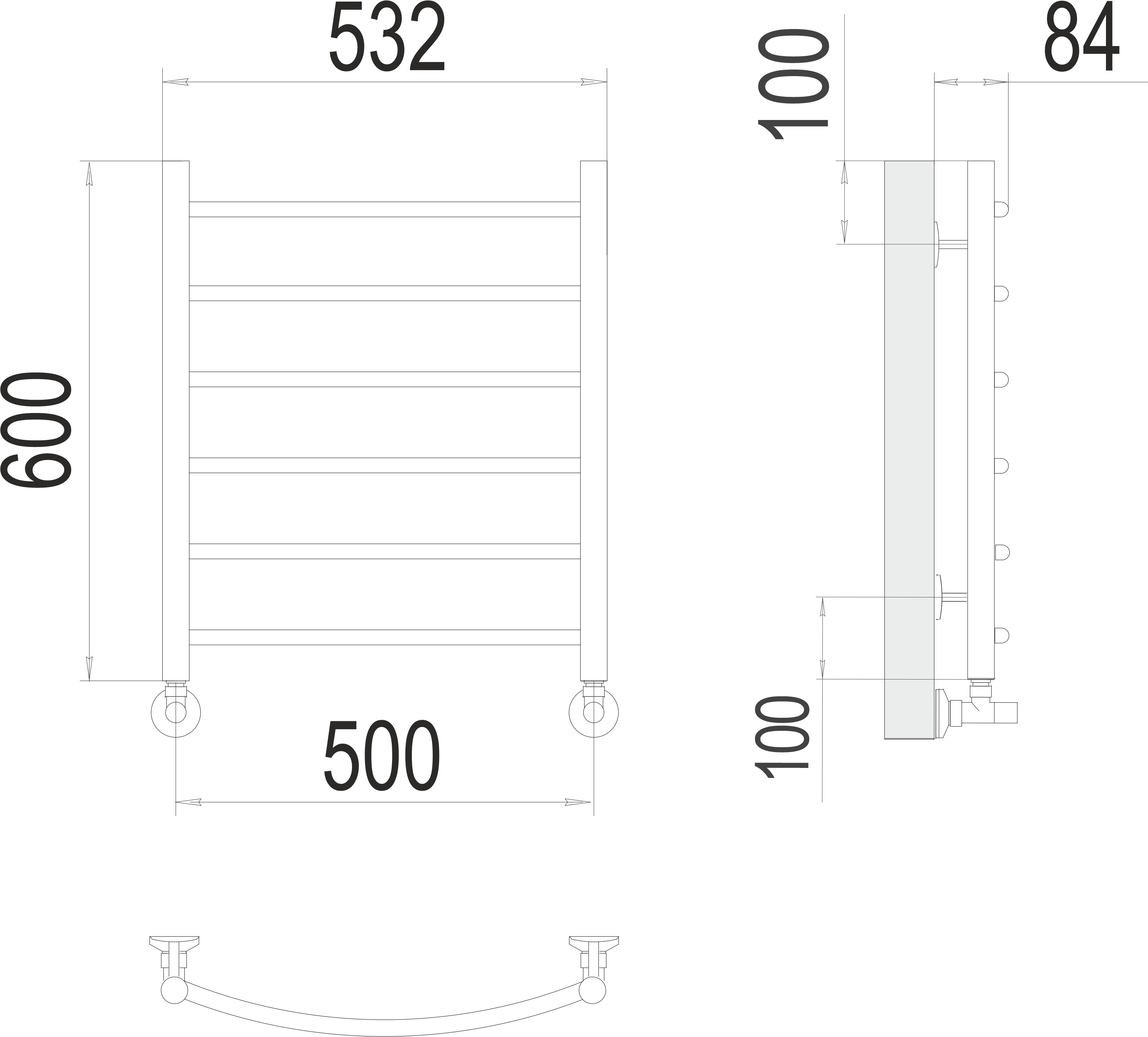 Классик П6 500х600 Полотенцесушитель TERMINUS