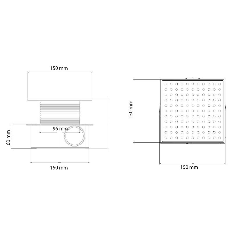 Душевой трап SMART DESIGN 15x15 cm, нерж.сталь ЗОЛОТО   DS 015 20 D2 S04