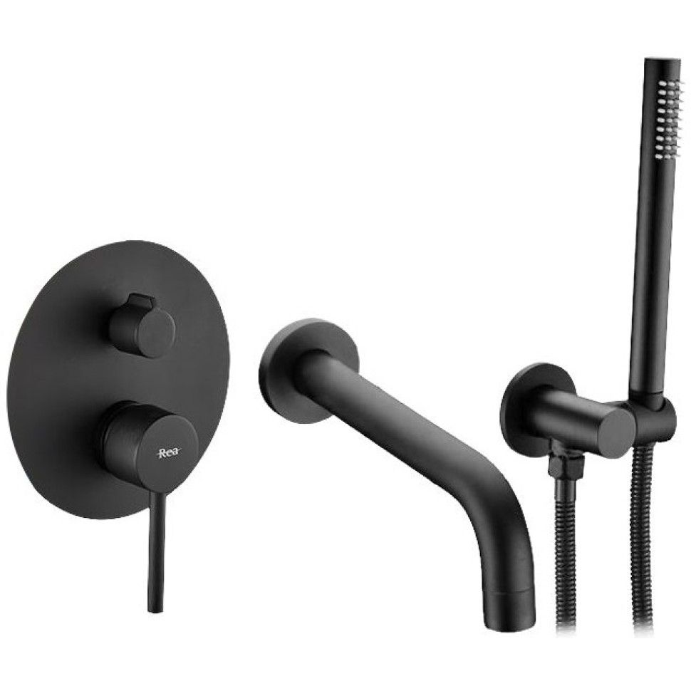 Душевой комплект для ванны REA LUNGO+BOX Black mat