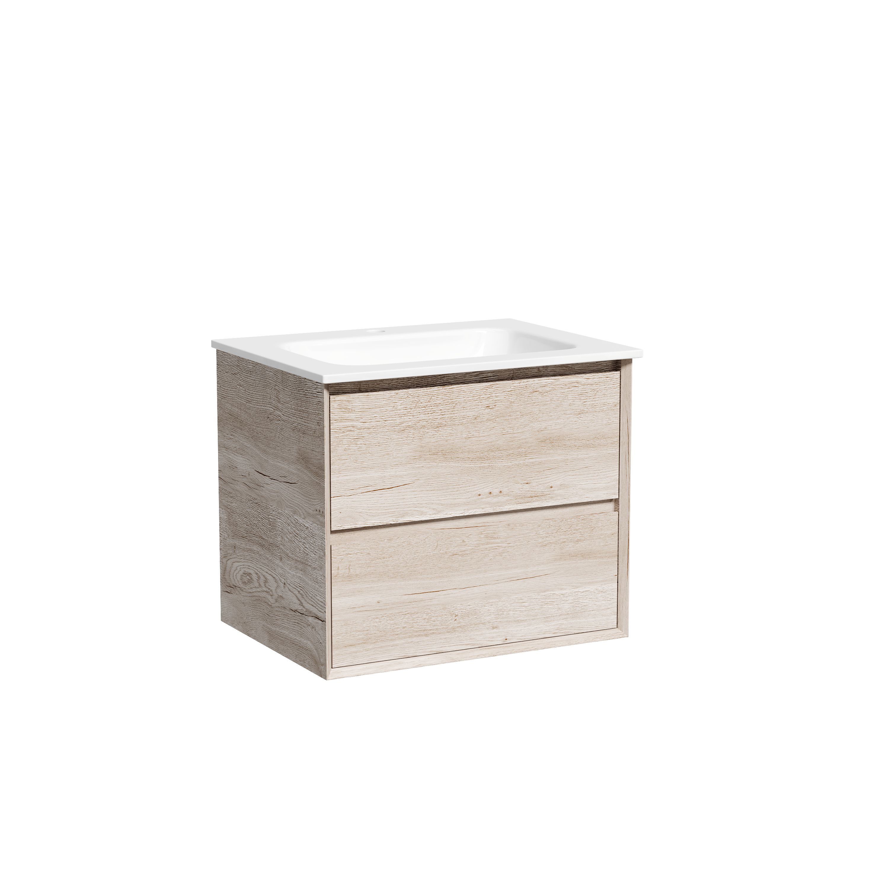 Тумба подвесная SANCOS Marmi 2.0 590х445х520 cдвумя ящиками оснащенными доводчиками скрытого монтажа, цвет дуб галифакс натуральный, арт. MR2.060EG