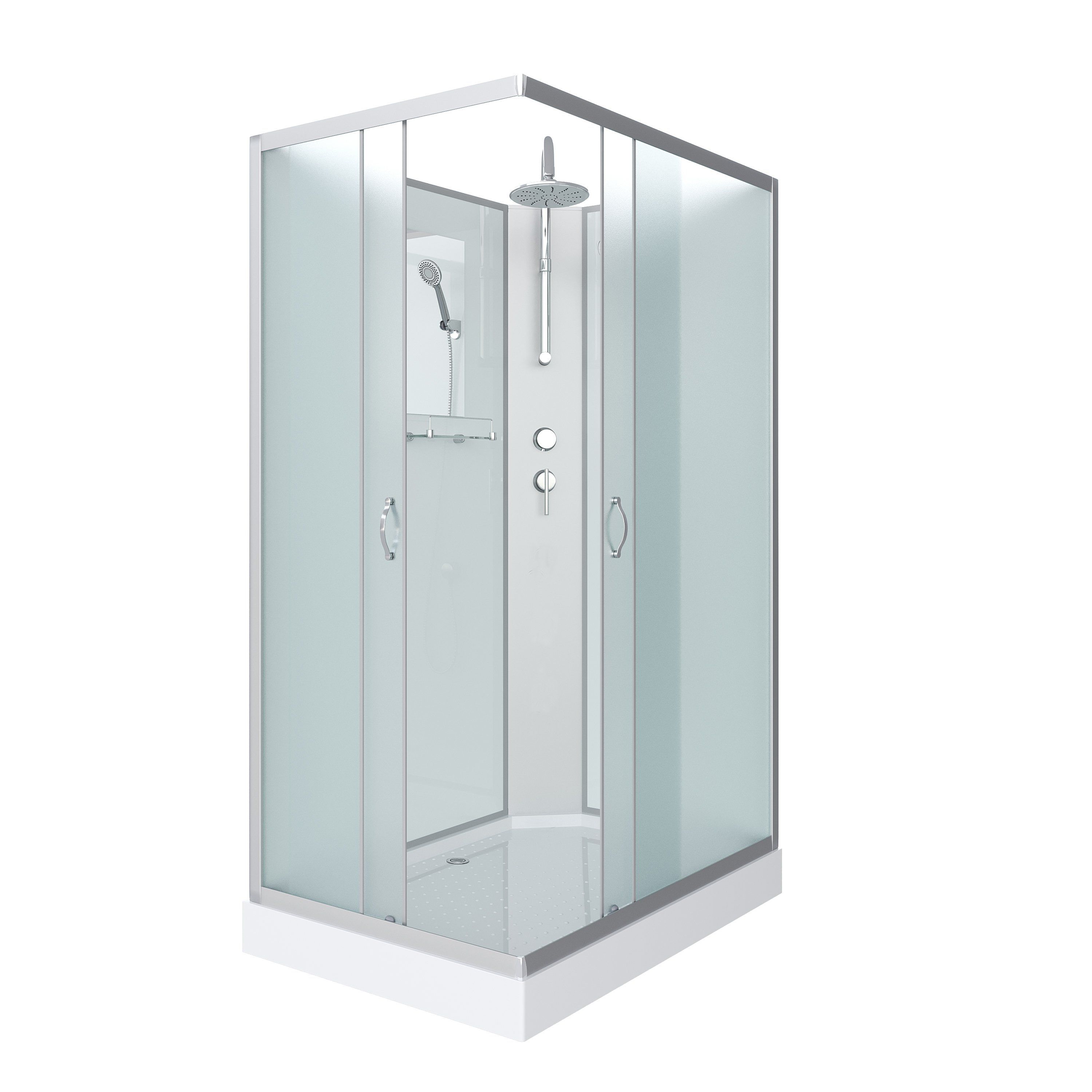 Душ.каб. NG-43085-14QBKT (1000х800х2100-2400) низкий поддон(13см) стекло МАТОВОЕ 3 места