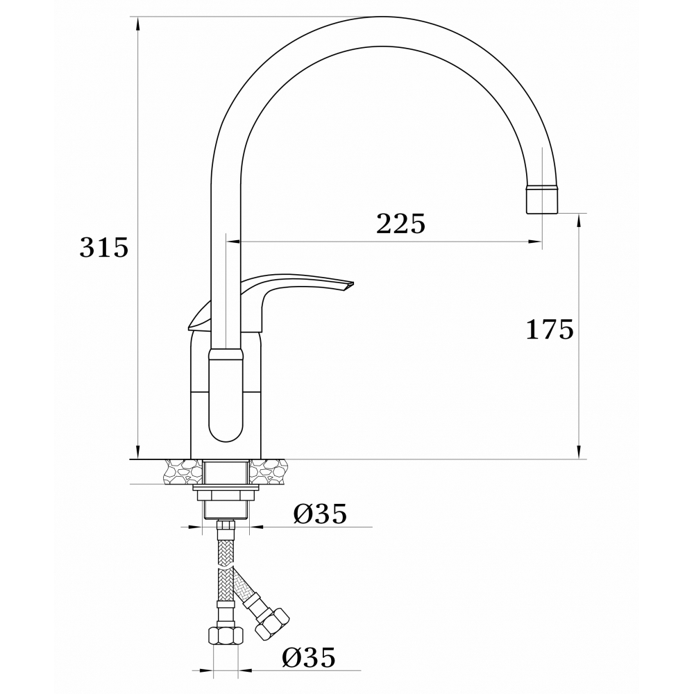 Смеситель для кухни Ganzer Engelbart GZ03021