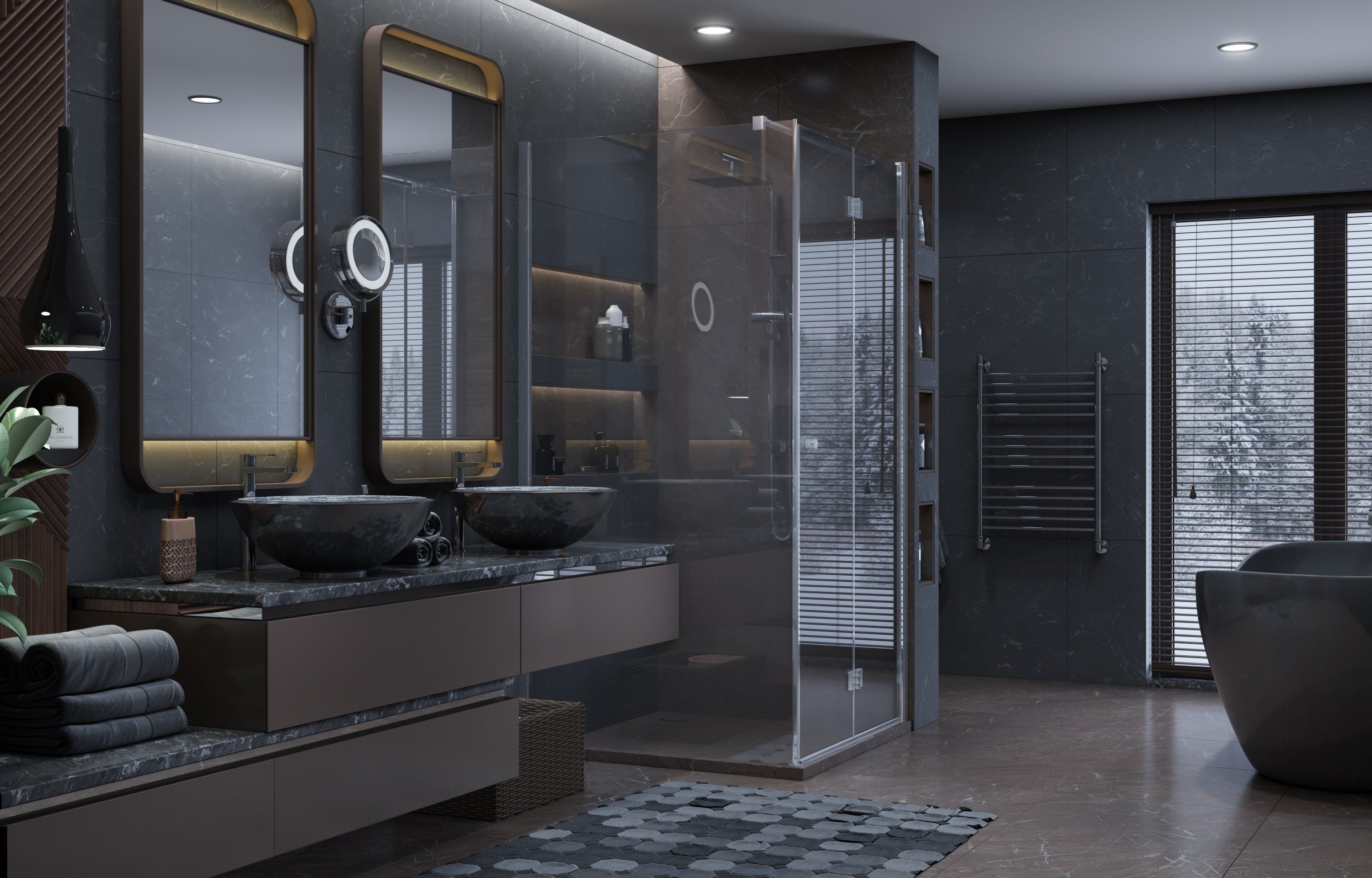 Душ. ограждение Ambassador Diamond 12011105R (900x900x2000), 1 место