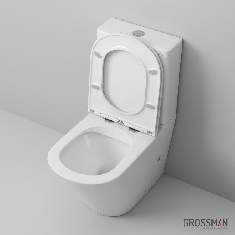 Унитаз Grossman GR-4449S (670*380*850) напольный безободковый с тонкой крышкой