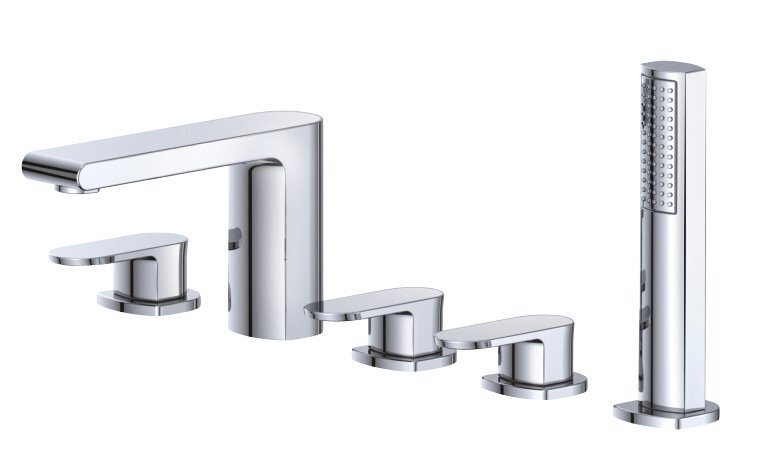 Смеситель на борт ванны с ручным душем Belbagno TER-VI5-CRM