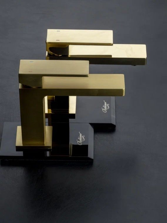 Смеситель для умывальника высокий QUBIC Gold