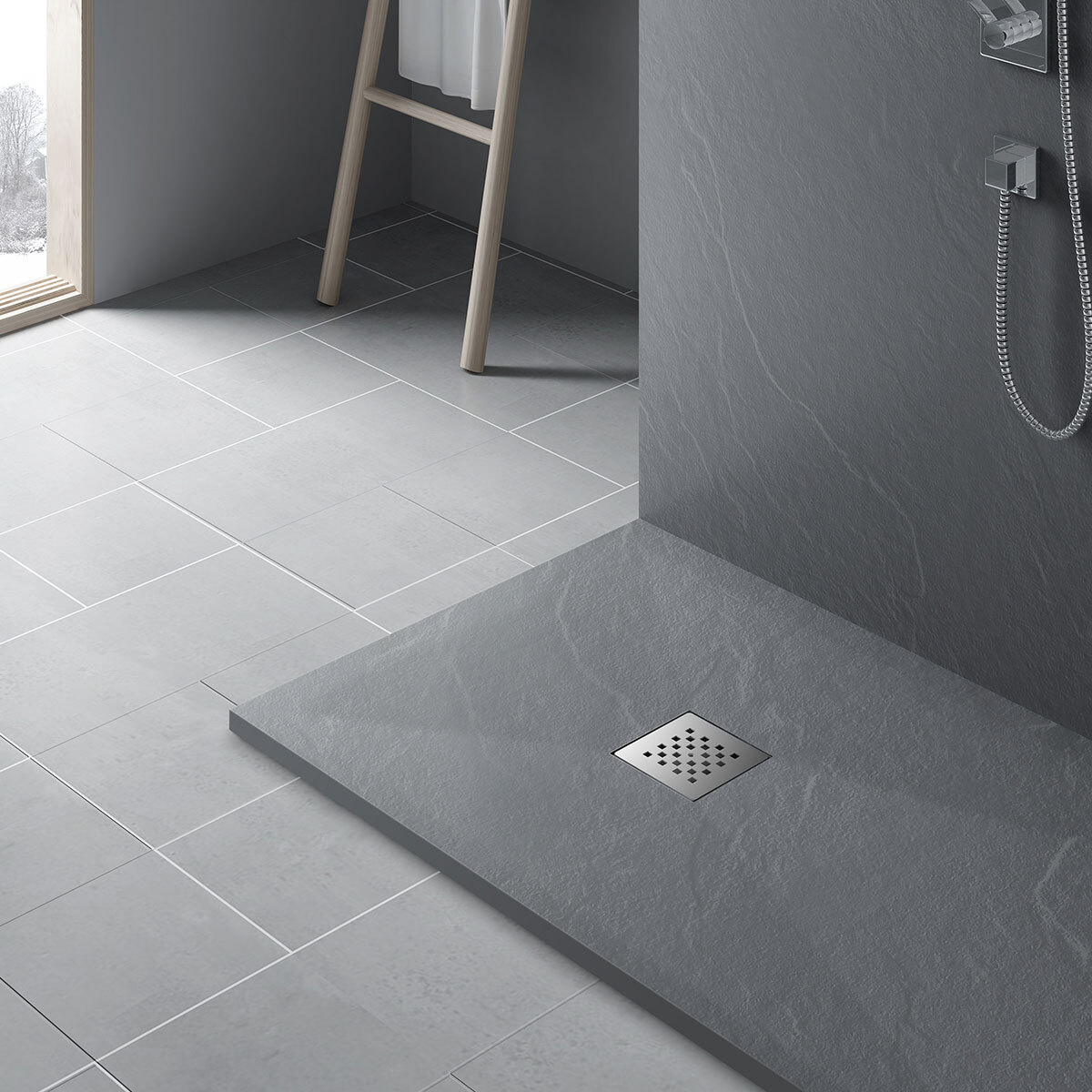 Поддон для душа из искусственного камня VST-4SR9016G, 1600*900*30, серый