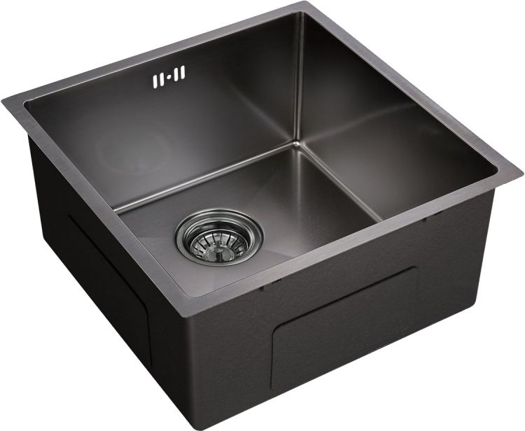 Мойка кухонная Рамона ZOV DMB-113 черная, 45х45 см, врезная, квадратная, нержавеющая сталь