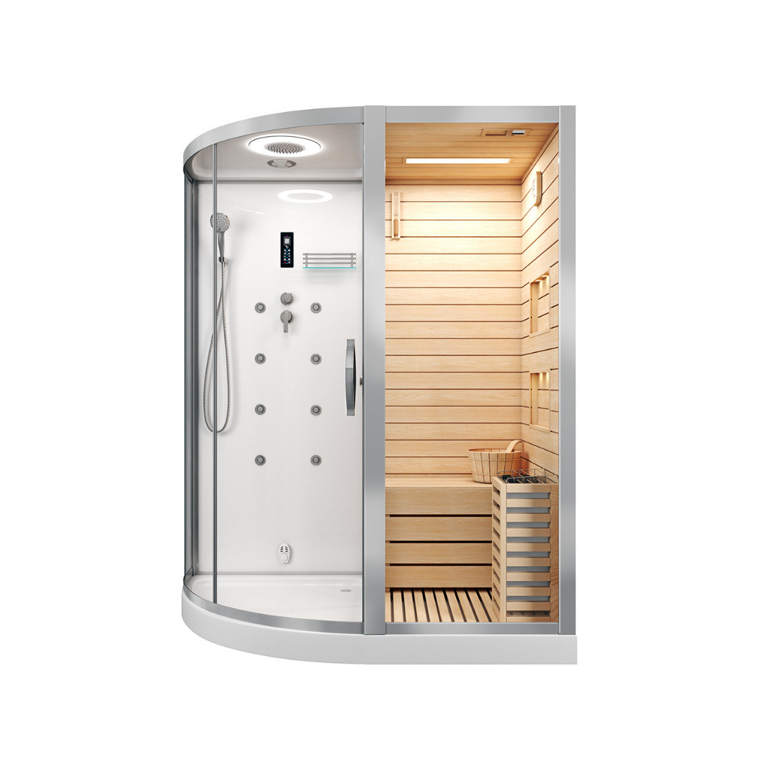 Сауна LUGANO-R White комбинированная 2в1 Ceruttispa 1800x1100x2231