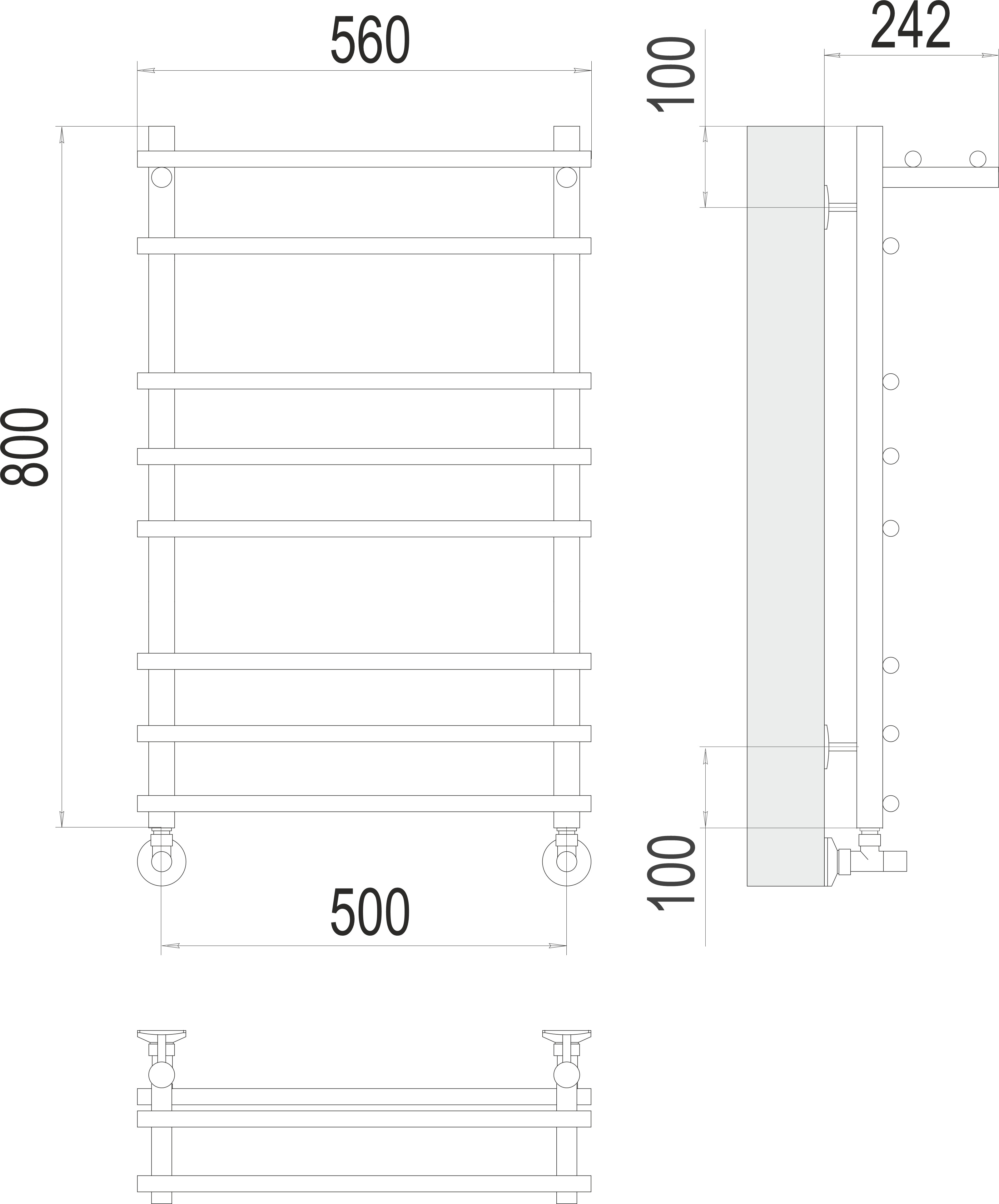 Ватра с/п П8 500х800 Полотенцесушитель TERMINUS