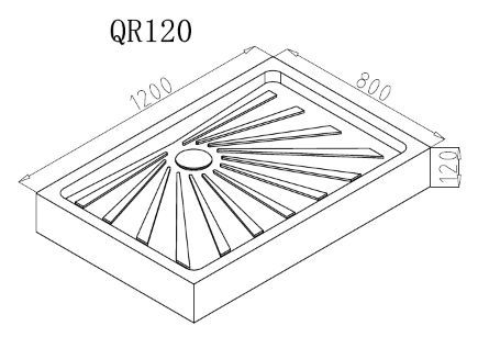 Поддон QR121 Ceruttispa прямоугольный (120х80x12)