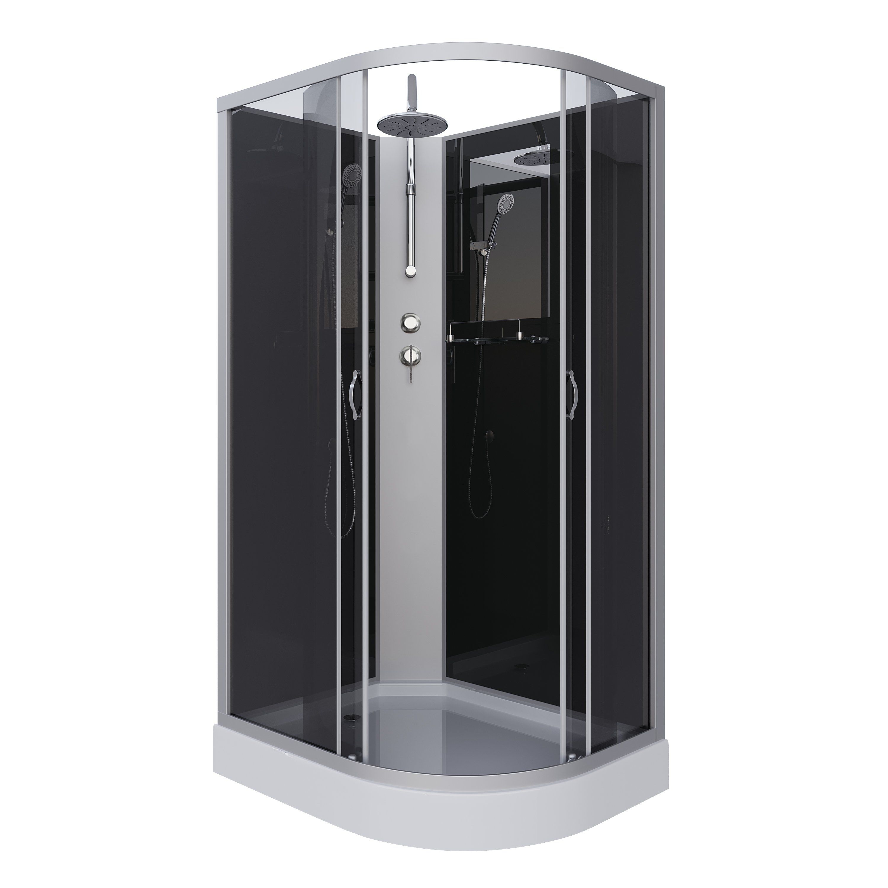 Душ.каб. NG-3512-14LBKT (1200х800х2100-2400) низкий поддон(13см) стекло ТОНИРОВАННОЕ 3 места