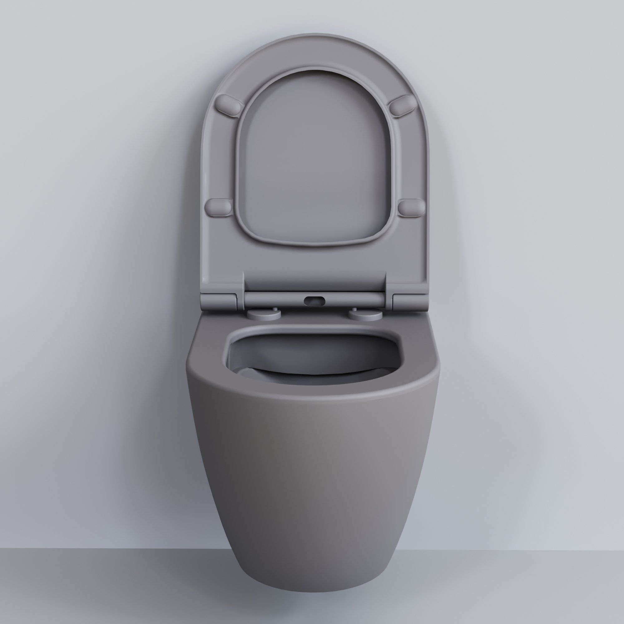 Унитаз Queen 113T20301R (570*360*400) СЕРЫЙ МАТОВЫЙ подвесной БЕЗОБОДКОВЫЙ с тонкой крышкой, 2 места