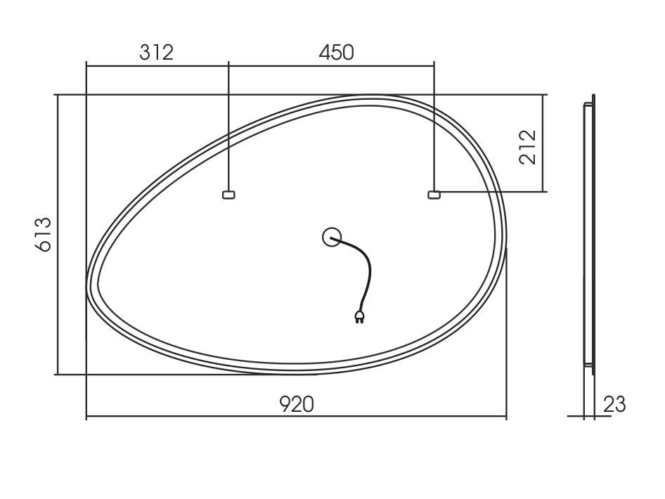 "Omega" 920х600 (бесконтактный сенсор) зеркало