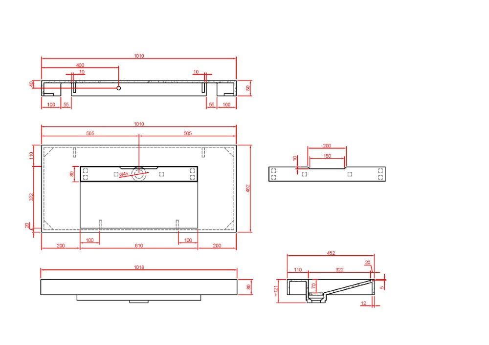 859-140 Boheme Столешница моноблок FLAT 140*46см