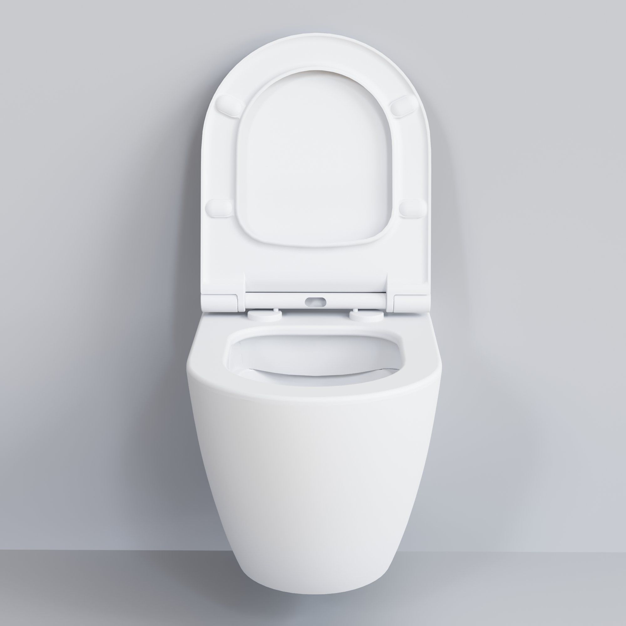 Унитаз Queen 113T20101R (570*360*400) БЕЛЫЙ МАТОВЫЙ подвесной БЕЗОБОДКОВЫЙ с тонкой крышкой, 2 места