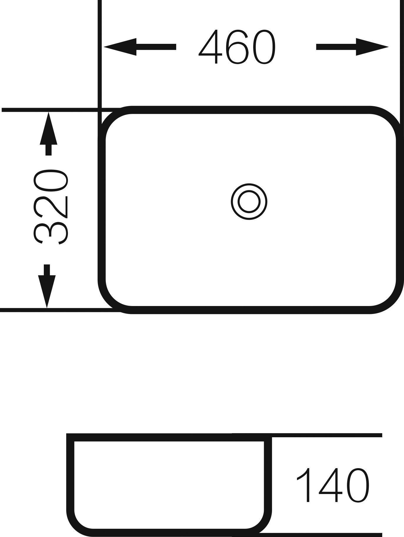 Раковина GR-4041BW (460*320*140) ЧЕРНАЯ БЕЛАЯ внутри