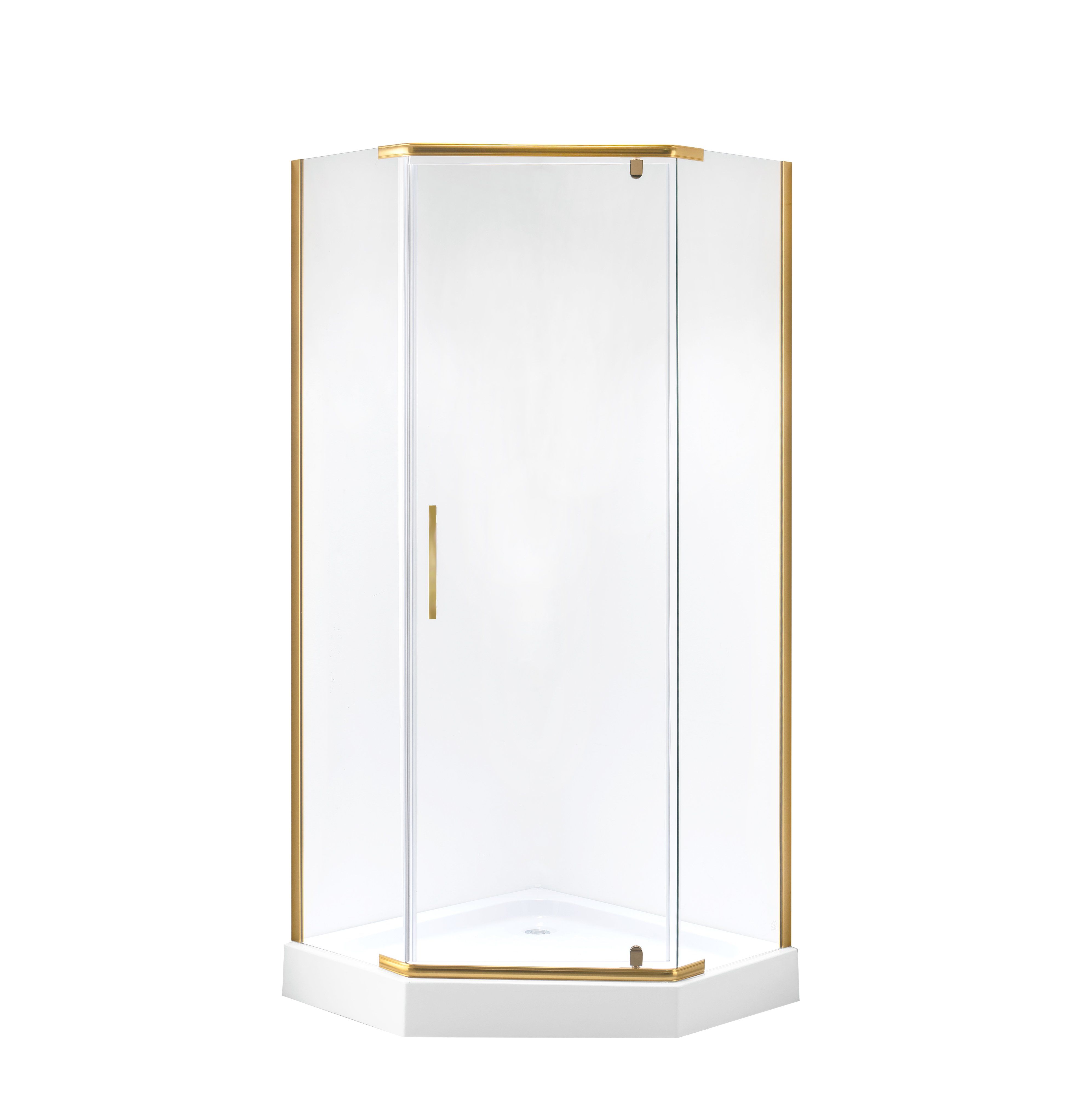 Душ.ограждение NG-6405-08 GOLD (90*90*190) трапеция, дверь распашная, 1 место