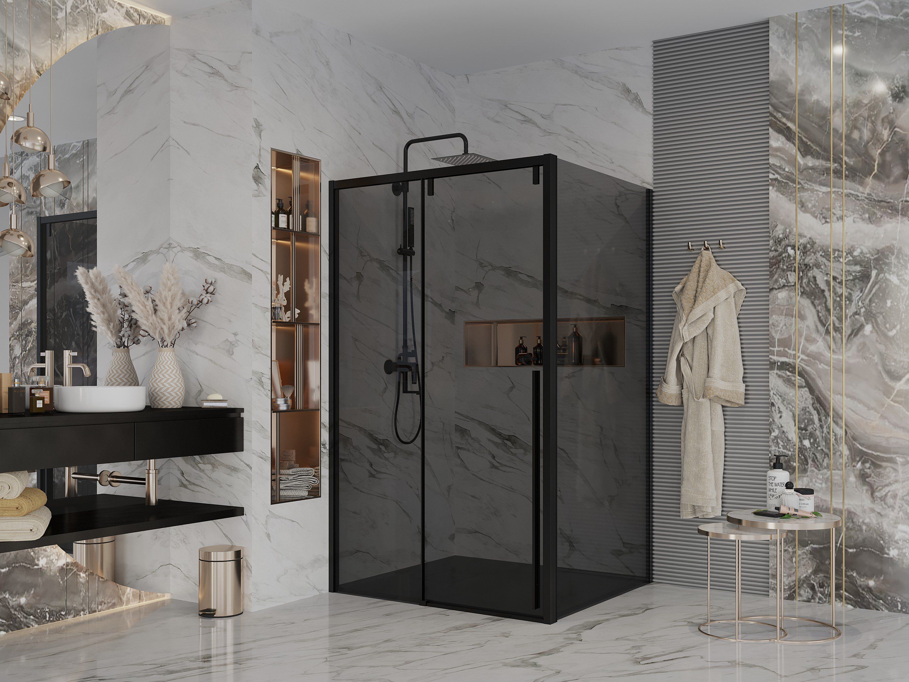 Душ. ограждение Ambassador Intense 110022201IBB-110IBB (1200х1100х2000), 2 места