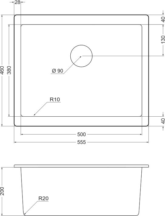 Мойка кухонная Сорренто DNN-1555.P алмаз