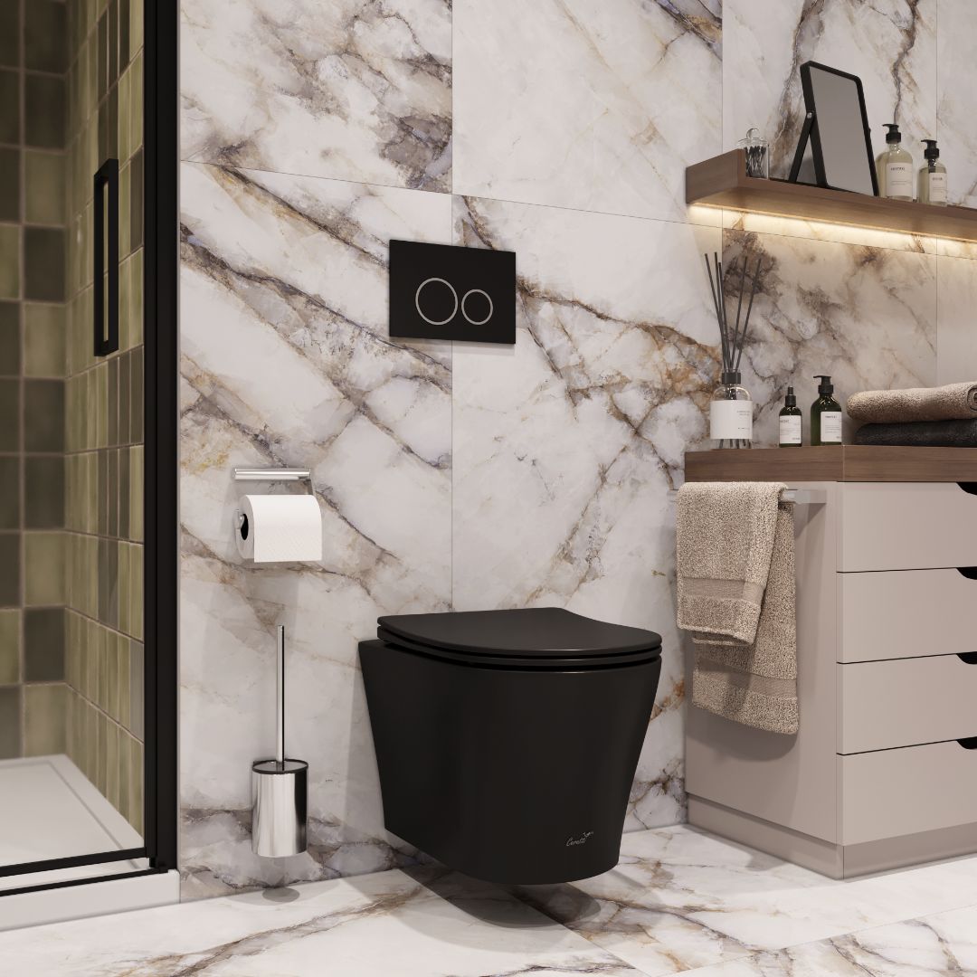 Унитаз ADIGE Aria MB подвесной, матовый черный Ceruttispa CT9246