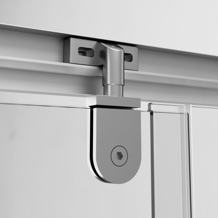 W90G-405-090MT Душевое ограждение Gem 5-corner Pivot 90x90 стекло прозрачное, профиль матовый хром,