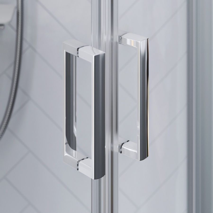 DX35WG-301-090MT Душевое ограждение Skyline Round 90х90х190, профиль мат хром, стекло прозрачное, б/поддо