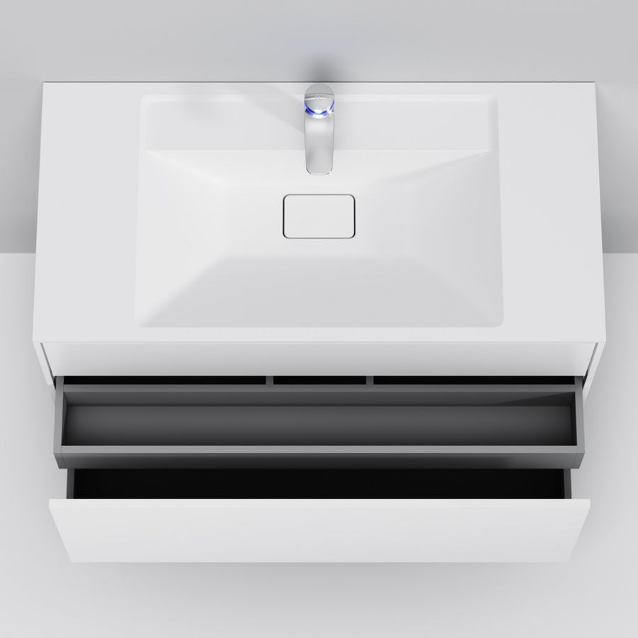M50AFHX1003WM Inspire V2.0, База под раковину, подвесная, 100 см, 3 ящика, push-to-open, белый матов