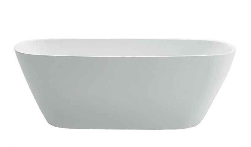 Акриловая ванна с белым сливом, с переливом, BELBAGNO BB71-1500-BIANCO, 1500x750x600