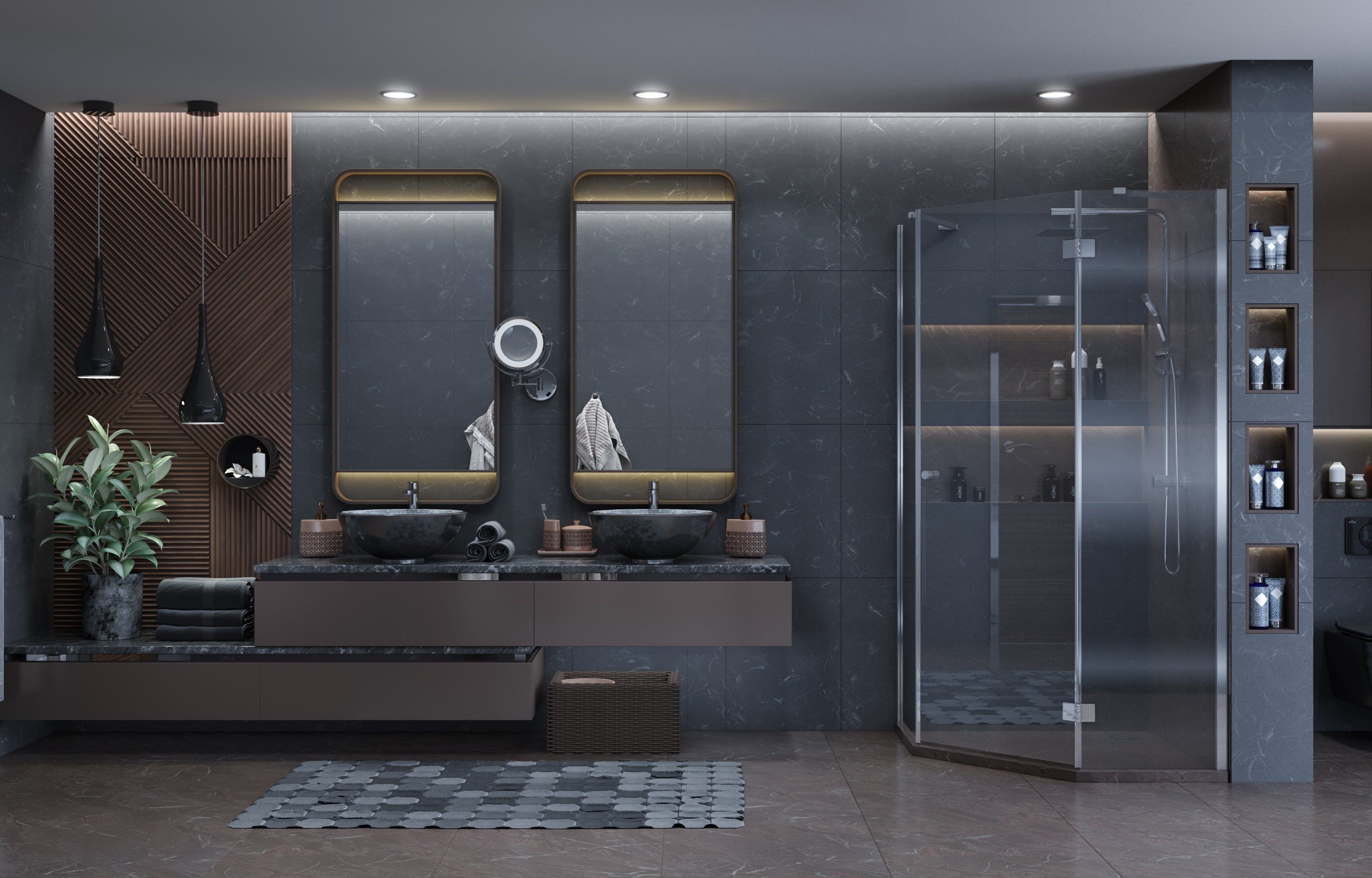 Душ. ограждение Ambassador Diamond 12011111R (900x900x2000), 1 место