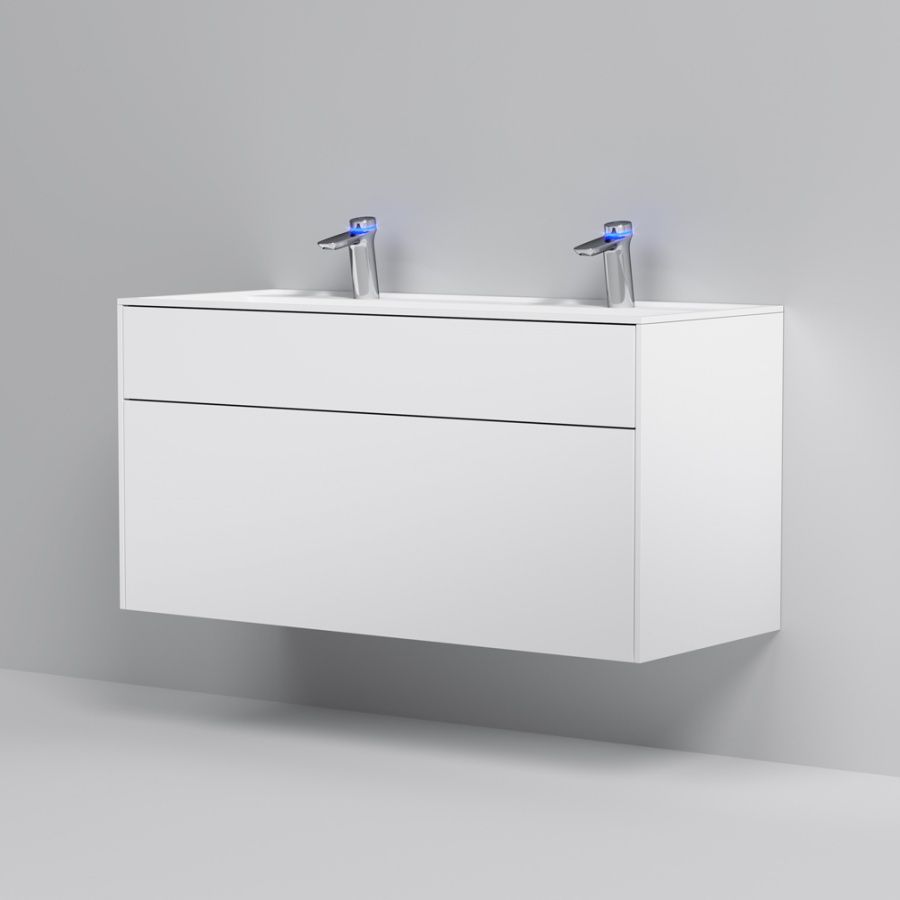 M50AFHX1203WM Inspire V2.0, База под раковину, подвесная, 120 см, 3 ящика, push-to-open, белый матов