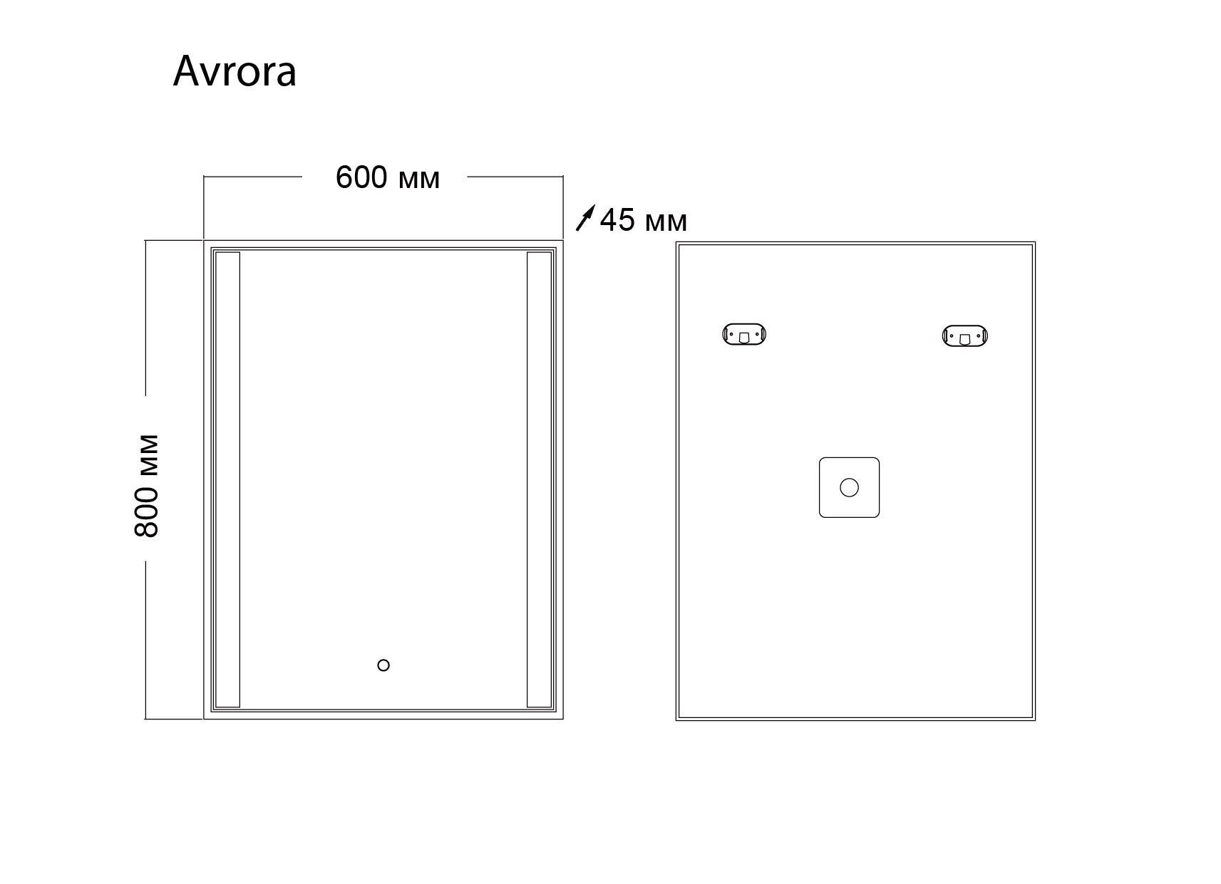 Зеркало NORMA (800*700*45) LED с механическим выключателем