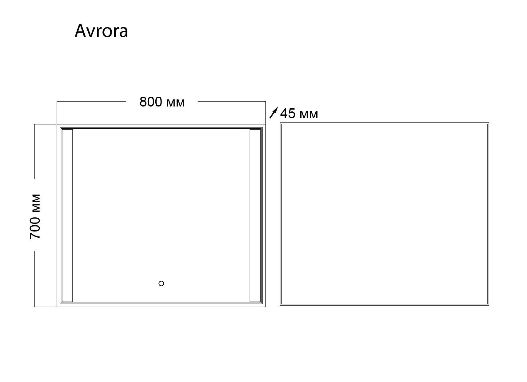Зеркало AVRORA (1000*800*45) LED с сенсорным выключателем