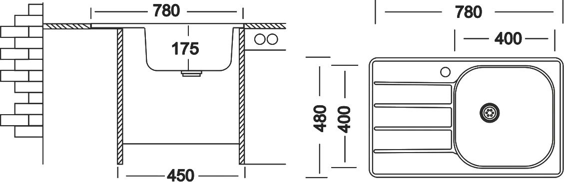 Мойка кухонная Рамона Rand DGR 780*480 (6) R1TG R