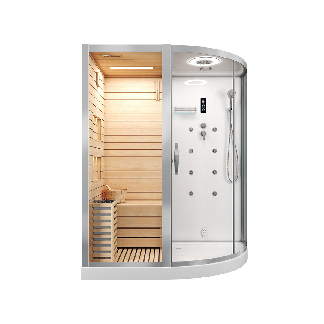 Сауна LUGANO-L White комбинированная 2в1 Ceruttispa 1800x1100x2230
