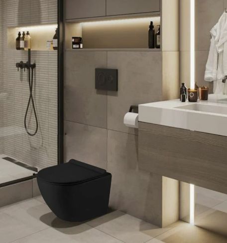 Унитаз подвесной Zandini Garda Z19-05MB безободковый, черный матовый
