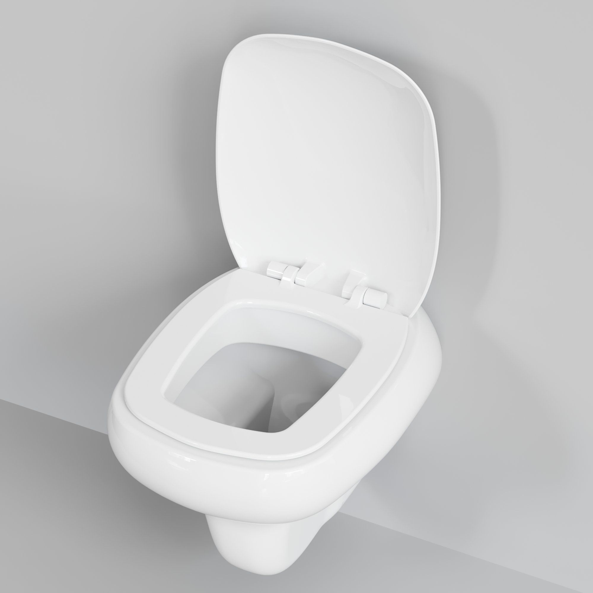 Унитаз Diamond 123T20001R (530*405*375) БЕЛЫЙ подвесной БЕЗОБОДКОВЫЙ с толстой крышкой, 2 места