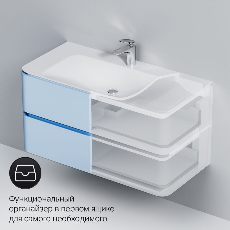 M8FST1001WG Universal Столешница под накладную раковину, для тумбы 100 см, цвет белый глянец