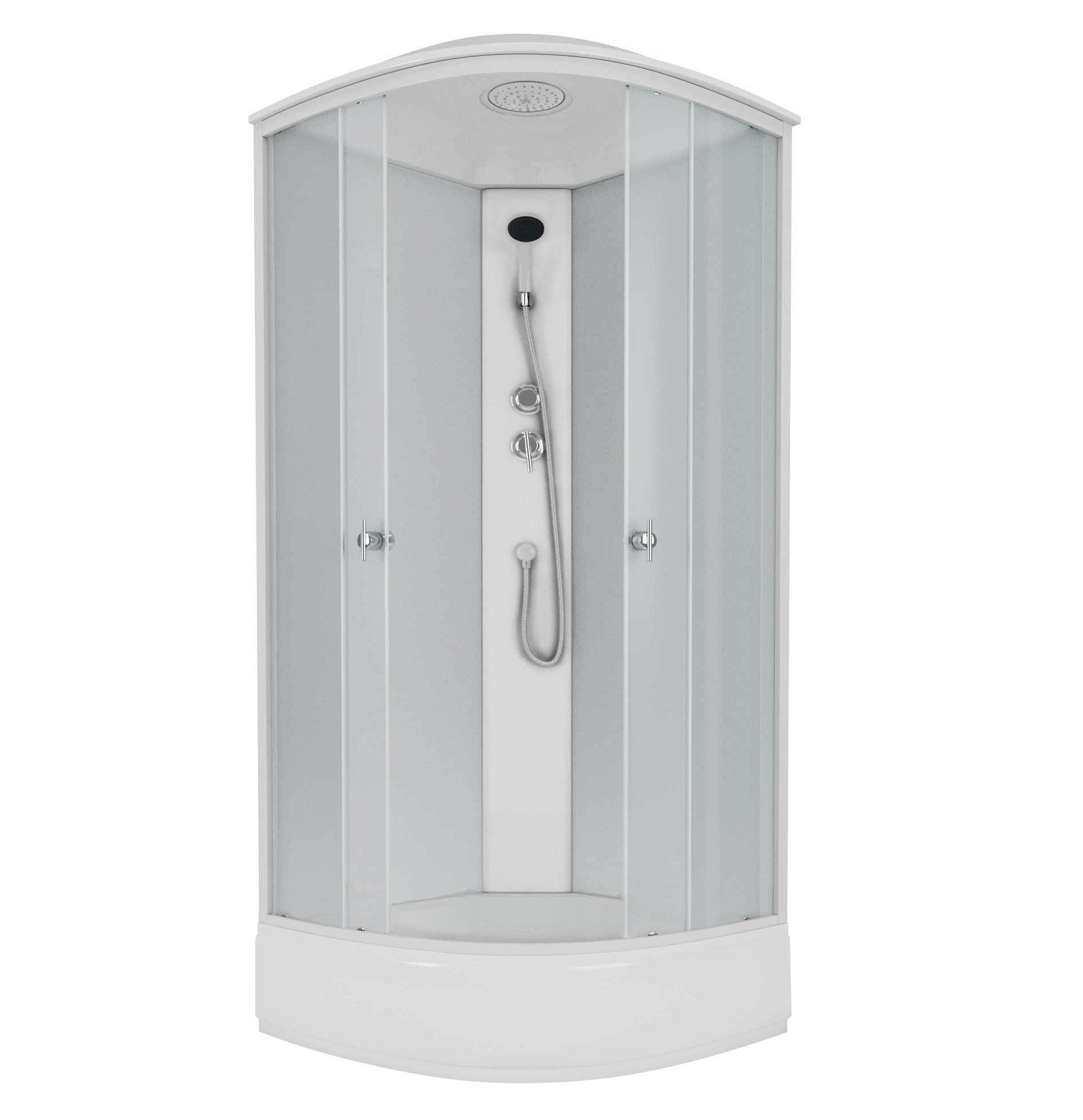 Душ.каб. NG-5304-14 (900х900х2150) средний поддон(26см), стекло МАТОВОЕ белые профиля 4 места